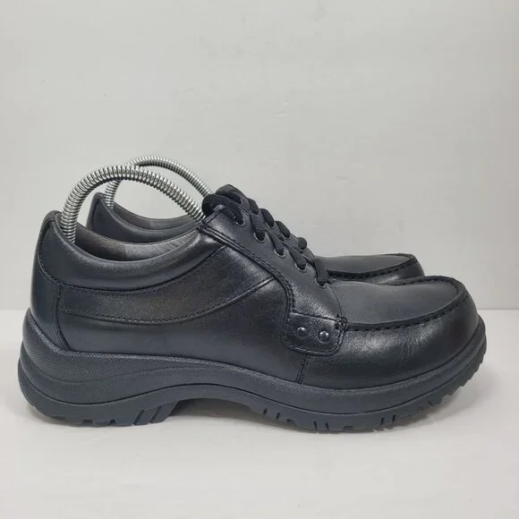 Dansko Men\'s Black Wyatt Oxford Leather Shoes 8706020200 US Size 7.5-8 EU 41 Dansko Mens EU 41 US 7.5/8 Wyatt Oxfords Black Leather Slip  main image 2